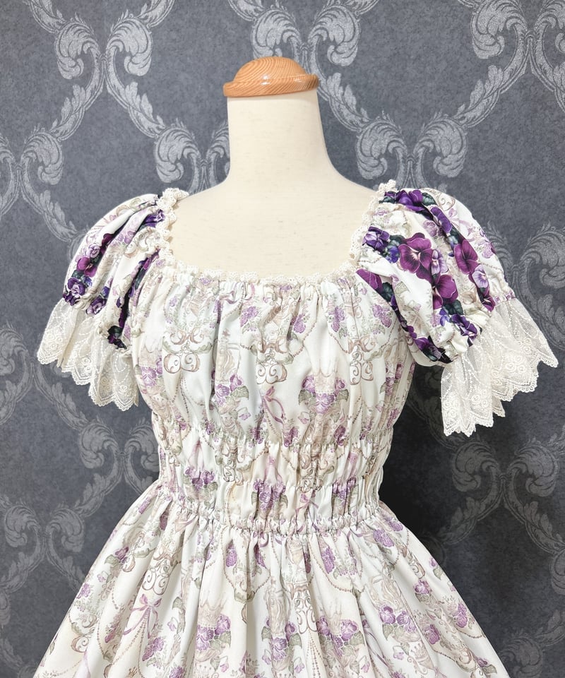 すみれ姫の王冠 ワンピース アンシャンテリック アンシャンテリー ｱﾝｼｬﾝﾃﾘｯｸ ｱﾝｼｬﾝﾃﾘｰ／すみれ姫の王冠ワンピース（生成）Lサイズ