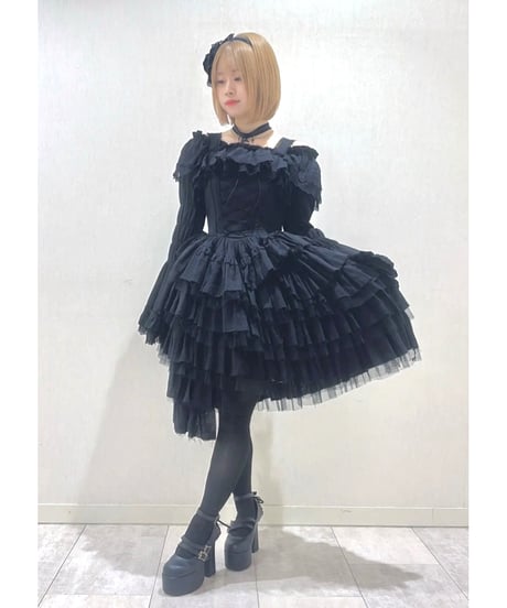 Vallée lys／Nonette Gauze Jumperskirt（ブラック）