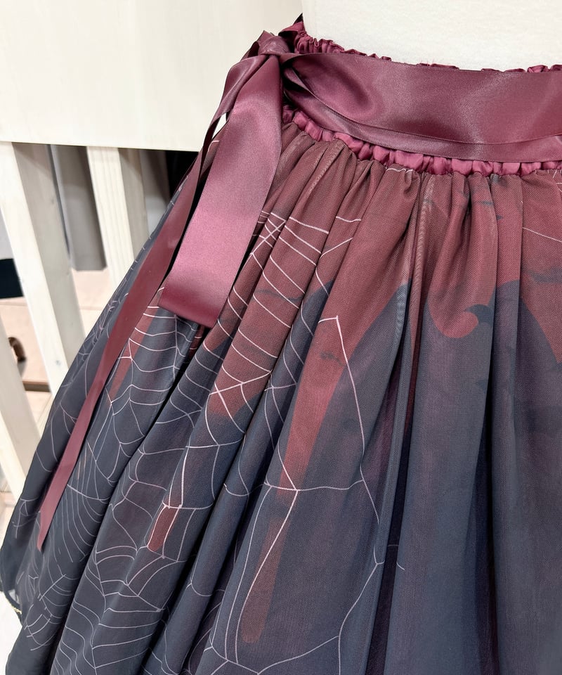 Triple* fortune ／スパイダー柄スカート（ボルドー） | chou