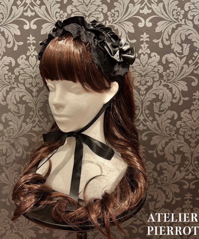 ビスクドール アーテー リプロ AT ブラックドレス 黒 シェルカメオ アクセ ATELIER-PIERROT／Adenophora Headdress （ブラック） | c