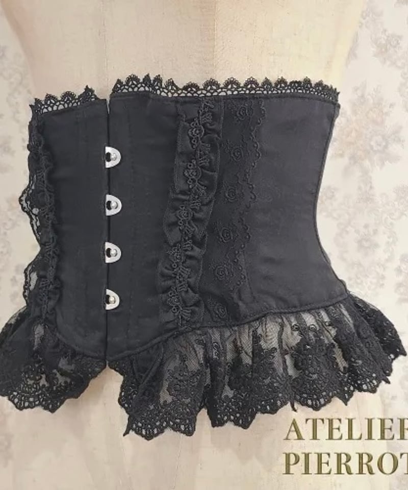 ATELIER-PIERROT／Frill Short Corset PlusSize（ブラッ