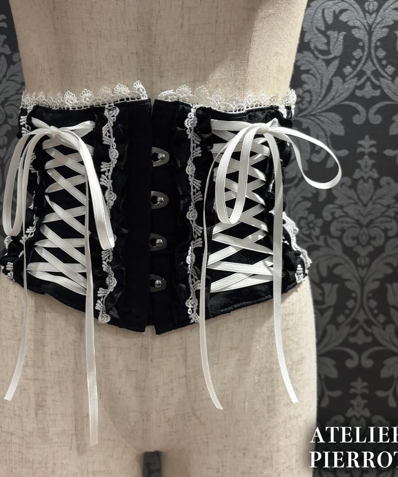 ATELIER-PIERROT／Thorned Rose Corset（ブラック×ホワイト）