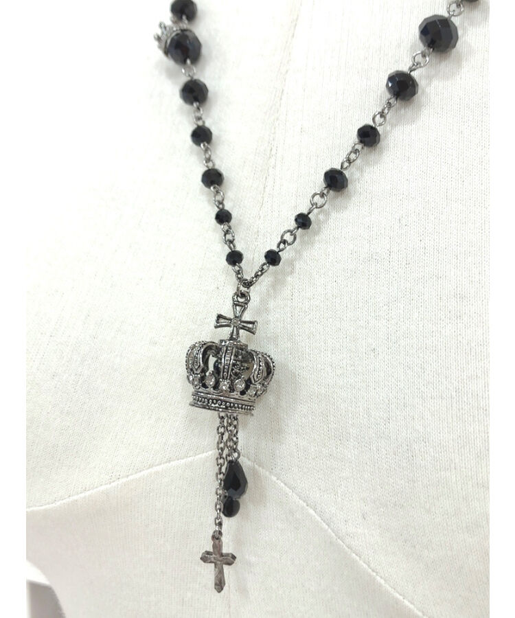 【新品】Sheglit シェグリット 眠りの森のネックレス 蝶 ブラック Sheglit／ドロップクラウンネックレス（ブラック） | chou chou