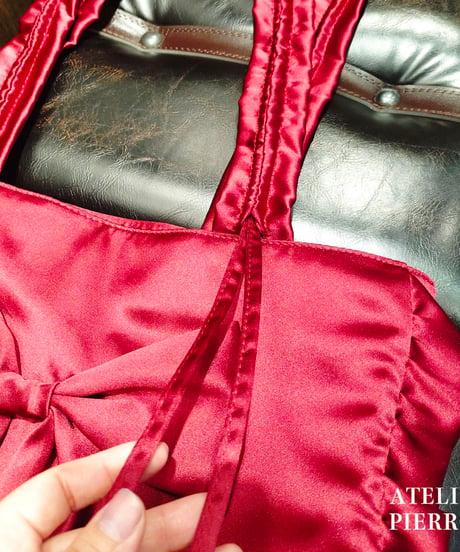 ATELIER PIERROT ／Romantic Ribbon Tote Bag（ボルドー）