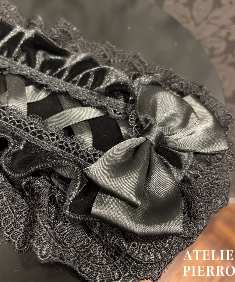 ビスクドール アーテー リプロ AT ブラックドレス 黒 シェルカメオ アクセ ATELIER-PIERROT／Adenophora Headdress （ブラック） | c