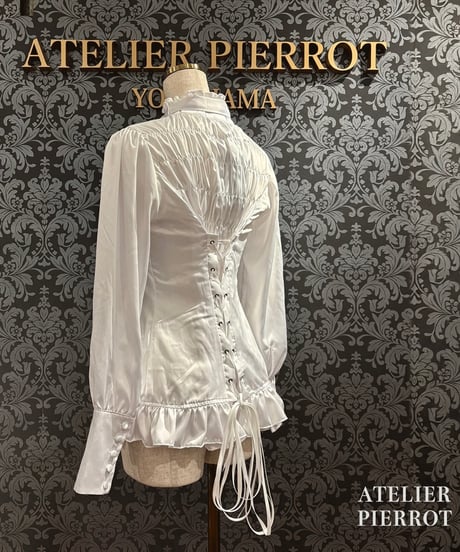 ATELIER-PIERROT／Classical Duchess Ribbon Blouse（ホワイト）