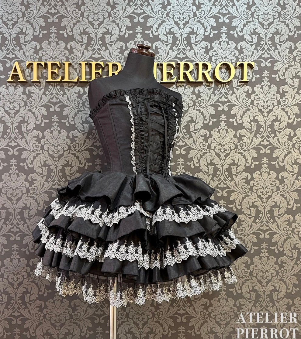 【出品本日23:59まで】ATELIER PIERROT コルセット ATELIER-PIERROT／Mini Corset Dress (シルバーレースver)ブ