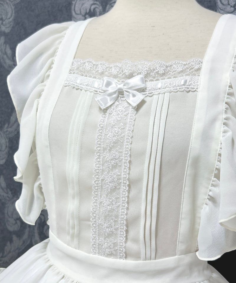 Pina sweetcollection／ティアードフリルエプロン （梨地アイボリー