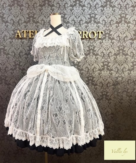 Vallée lys／Mellow Melody Dress（BLACK×WHITE）