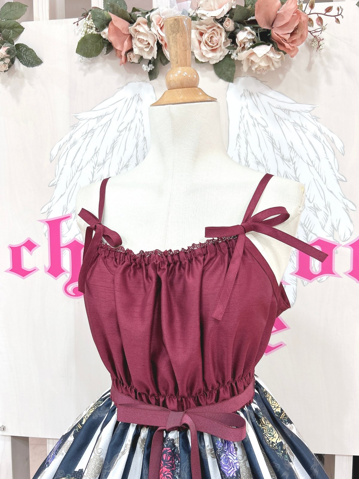 EnchantlicEnchantilly　トランプローズジャンスカ Enchantlic Enchantilly／トランプローズ シャンタンJSK(エンジ