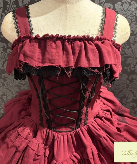 Vallée lys／Nonette Gauze Jumperskirt（ボルドー）