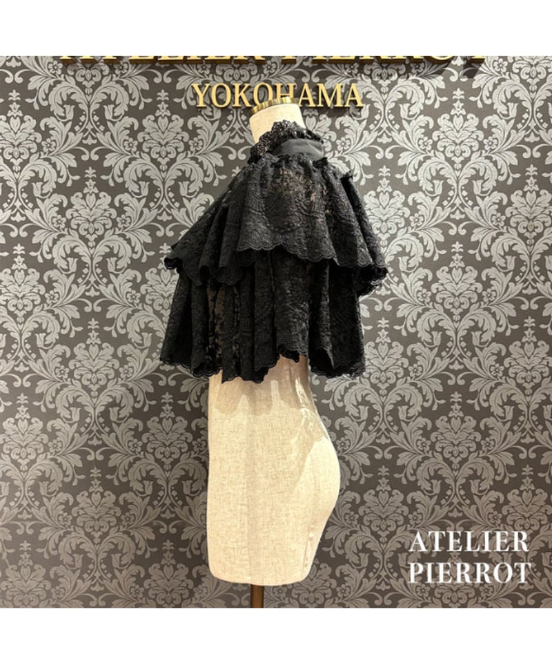 ATELIER-PIERROT／Chantilly Lace Capelet（ブラック） |