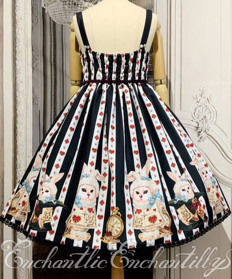 Enchantlic Enchantilly／不思議の国のQueenCat JSK（黒白ストライプ）