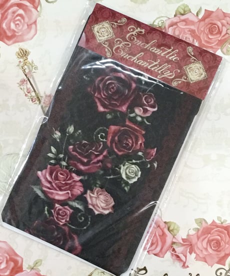 ｱﾝｼｬﾝﾃﾘｯｸ ｱﾝｼｬﾝﾃﾘｰ／薔薇姫の王冠オーバーニー ソックス（赤薔薇×黒）