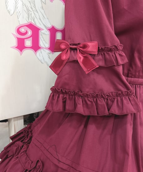 Pina sweetcollection／ドール姫袖ワンピース （ワイン×BK）