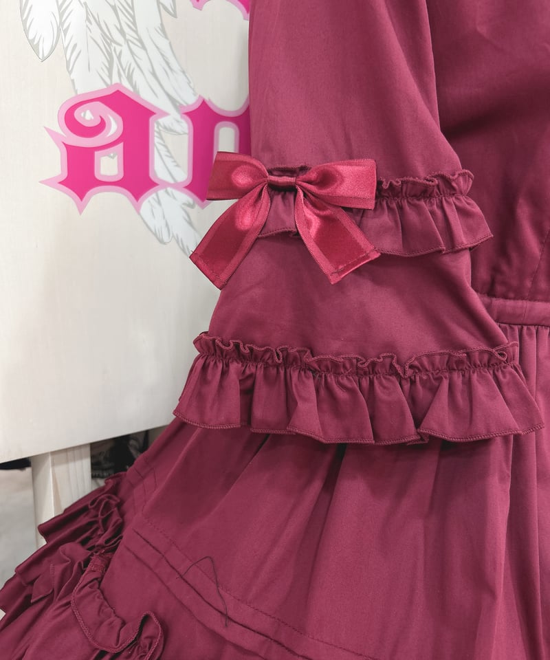 Pina sweetcollection／ドール姫袖ワンピース （ワイン×BK） | chou