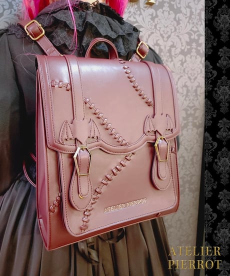 ATELIER PIERROT ／“Nocturnal Grave”Mended Satchel（ボルドー）