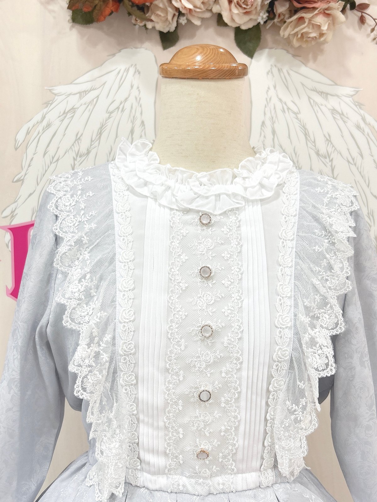 Pina sweetcollection／ローズジャガードワンピース（ライトグレー