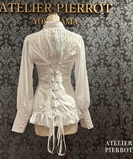 ATELIER-PIERROT／Classical Duchess Ribbon Blouse（ホワイト）