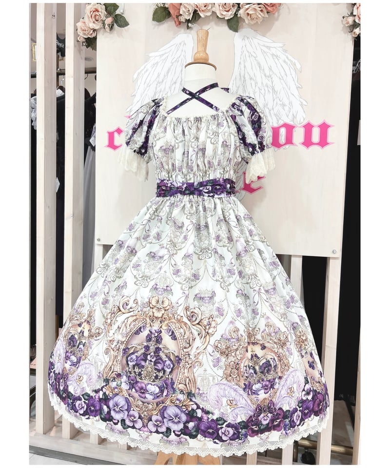 すみれ姫の王冠 ワンピース アンシャンテリック アンシャンテリー ｱﾝｼｬﾝﾃﾘｯｸ ｱﾝｼｬﾝﾃﾘｰ／すみれ姫の王冠ワンピース（生成）Lサイズ