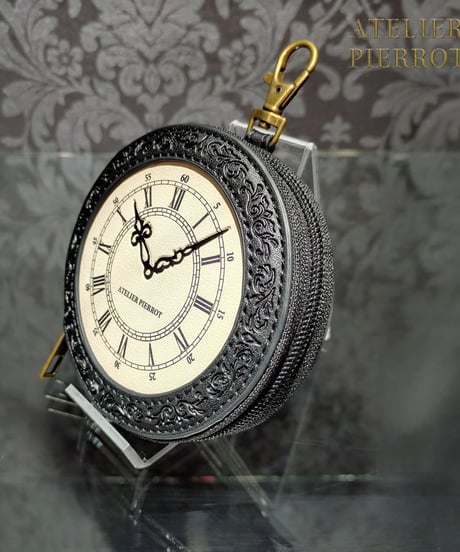 ATELIER-PIERROT／Pochette a la carte Coin Purse ~Clock~（ブラック）