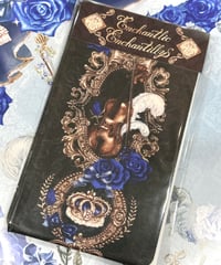 Enchantlic Enchantilly／ヴァイオリンローズオーバーニー ソックス（黒×青薔薇）
