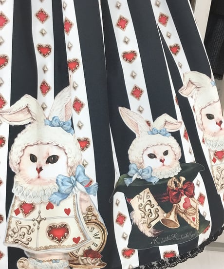 Enchantlic Enchantilly／不思議の国のQueenCat JSK（黒白ストライプ）