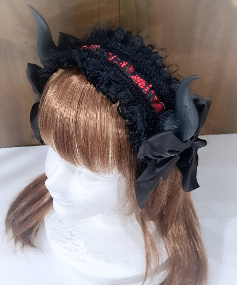 Estrellasデビルホーンヘッドドレス Estrellas / デビルホーンヘッドドレス/黒×赤 | chou chou ange o