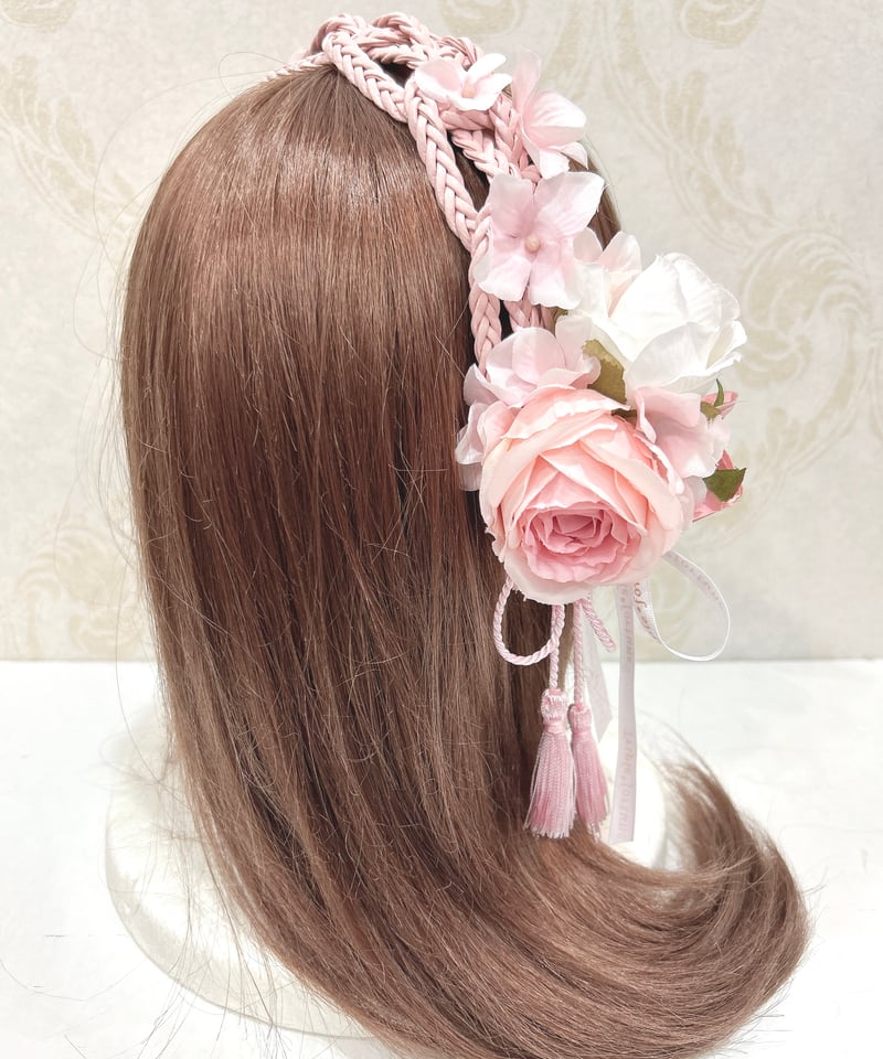 Triple* fortune ／編みカチューシャ（ピンク×白） | chou chou