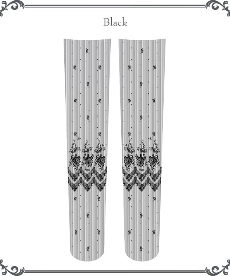 Sheglit／ Floral Lace Over Knee（ブラック） | chou cho