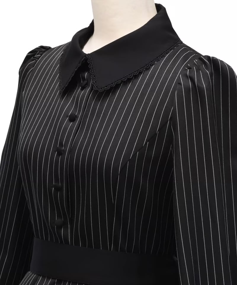 Sheglit／ ストライプタックワンピース（ブラック） | chou chou ange o