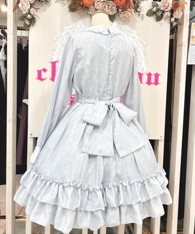 Pina sweetcollection／ローズジャガードワンピース（ライトグレー