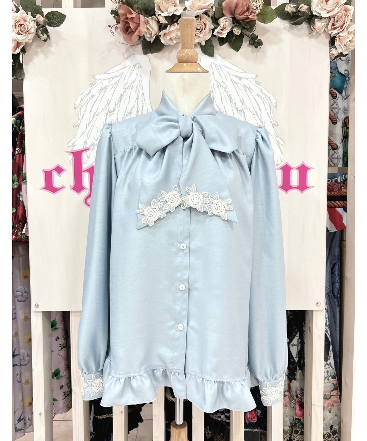 アンシャンテリックアンシャンテリー　ノーブルリボンタイブラウス　濃紺　ネイビー Enchantlic Enchantilly／ノーブルリボンタイブラウス