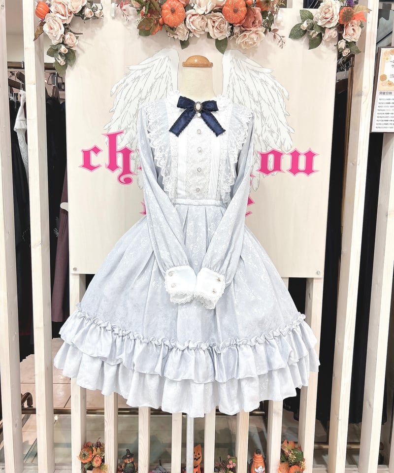 Pina sweetcollection／ローズジャガードワンピース（ライトグレー