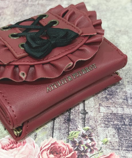 ATELIER-PIERROT／Doll’s Frill Mini Wallet（ボルドー）