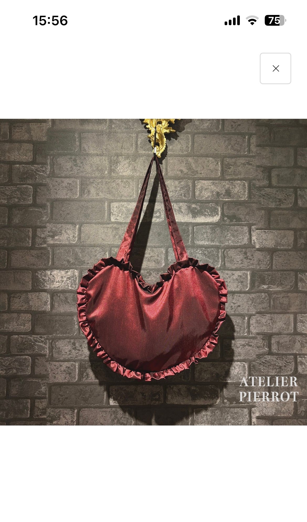 ATELIER-PIERROT／Lace up Ribbon Heart Bag （ ボルドー