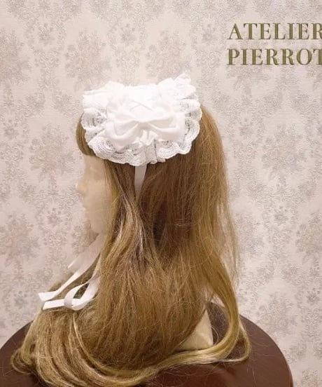 ATELIER-PIERROT／Lace-up Frill Headdress（White）