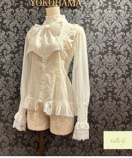 Vallée lys／Ethereal Ribbon Blouse（ホワイト）