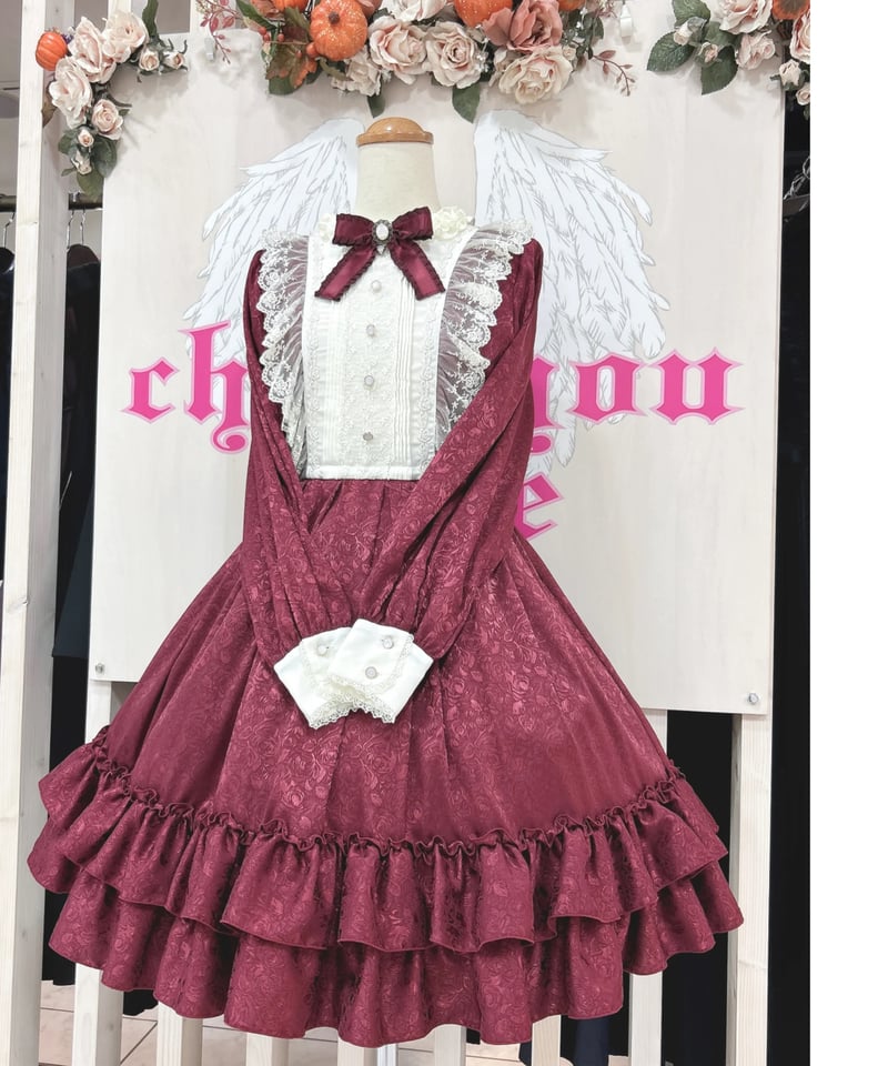 ピナスウィートコレクション　ローズジャガードワンピース Pina sweetcollection／ローズジャガードワンピース（BK×BK