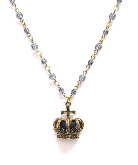 Sheglit／"Noble"クラウンネックレス（ゴールド）ネイビー