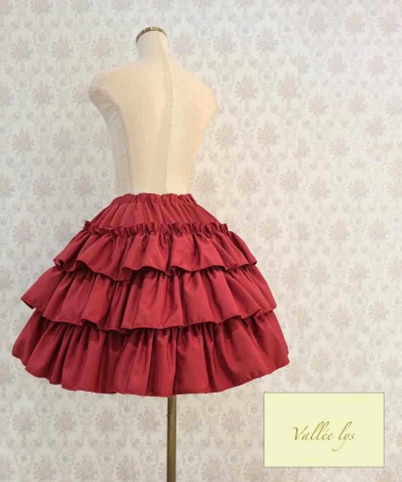Vallée lys／“Pivoine”Frill Skirt（Wine） | chou ch
