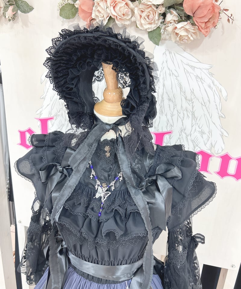 Triple fortune ボンネット　黒 Triple* fortune ／レースボンネット（ブラック） | chou chou ang