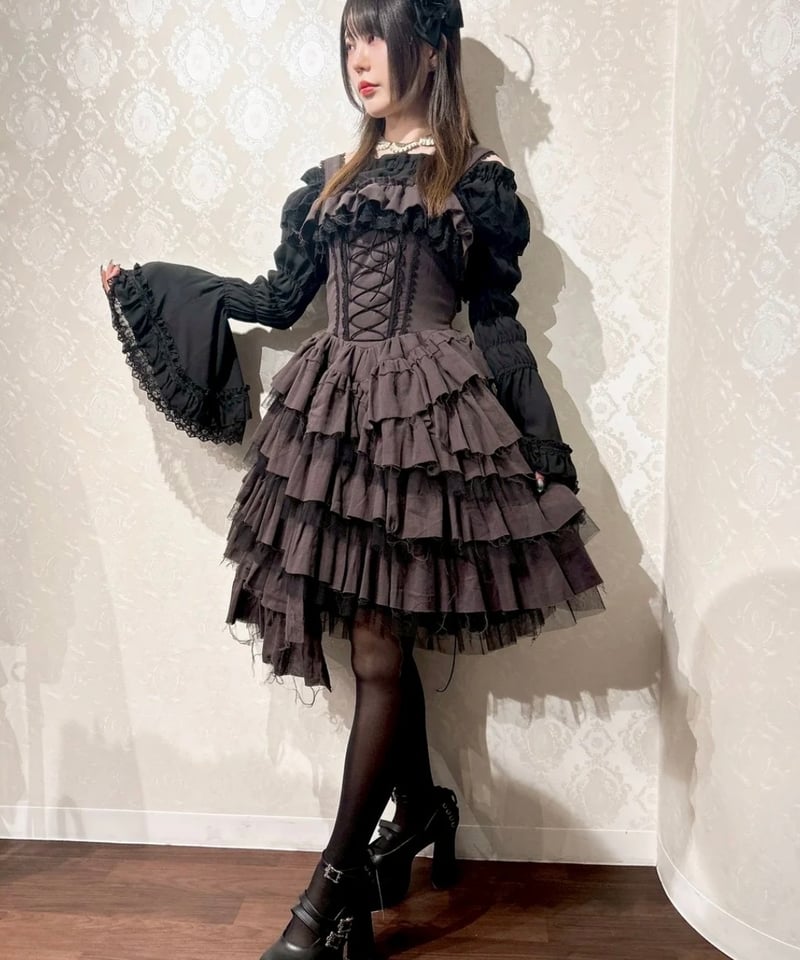 Vallée lys／Nonette Gauze Jumperskirt（グレー） | cho