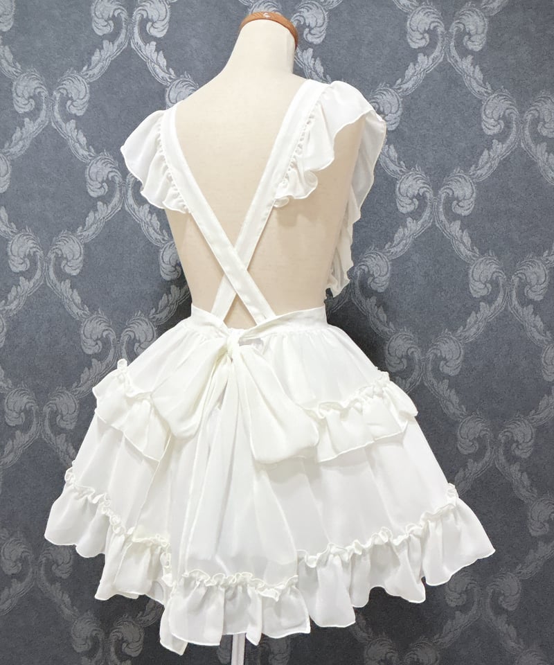 Pina sweetcollection ロリータ フリルエプロン Pina sweetcollection／ティアードフリルエプロン （梨地アイボリー