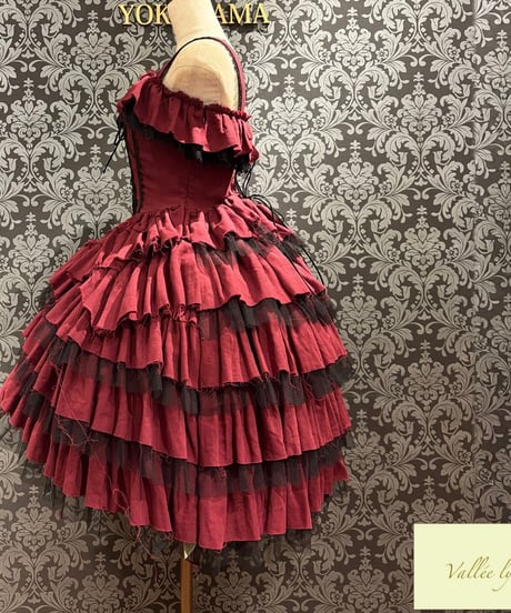 Vallée lys／Nonette Gauze Jumperskirt（ボルドー）