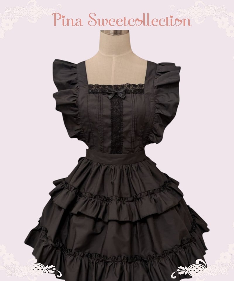 pina sweet collection エプロン Pina sweetcollection／ a22001 ティアードフリルエプロン （ブロード