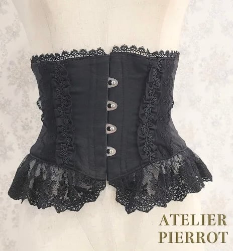 ATELIER-PIERROT／Frill Short Corset PlusSize（ブラッ