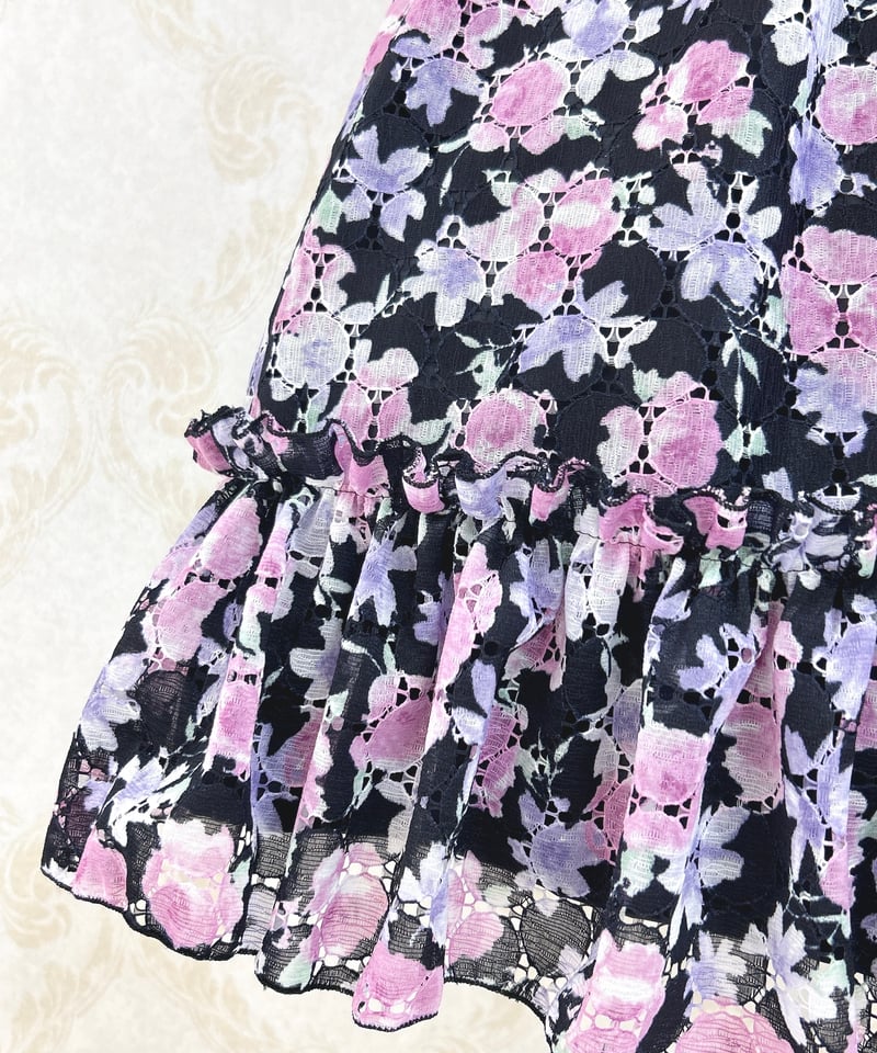 Pina sweetcollection／フラワーガーデンジャンパースカート（ブラック