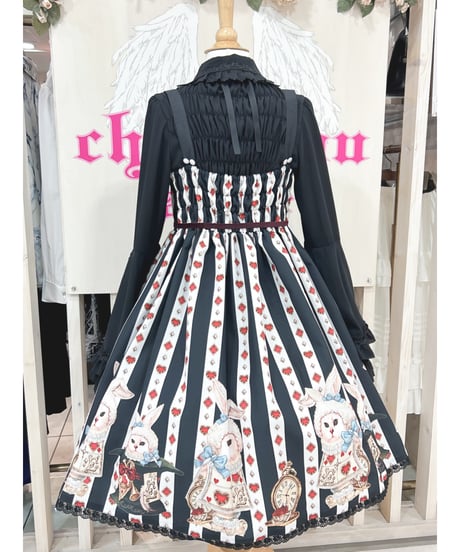 Enchantlic Enchantilly／不思議の国のQueenCat JSK（黒白ストライプ）