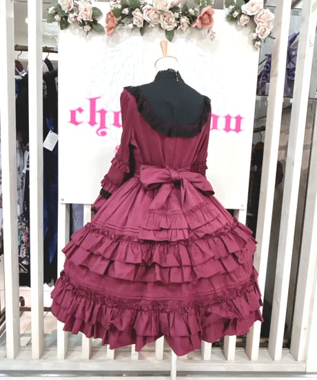 Pina sweetcollection／ドール姫袖ワンピース （ワイン×BK）
